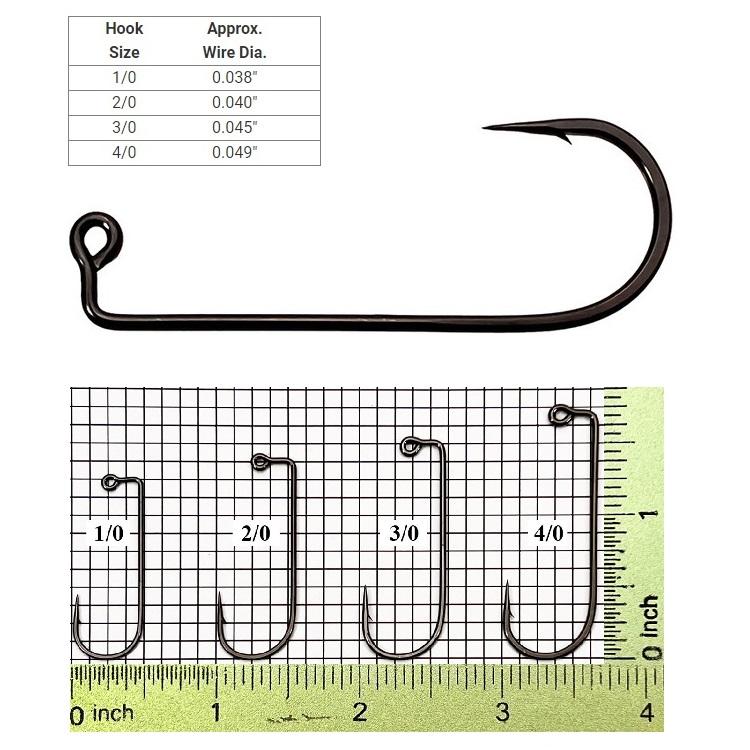 Mustad 91768 Needle Point Wide Gap Black Nickel Jig Hooks - 1000